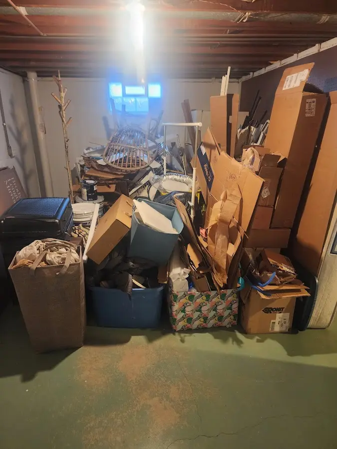 Roll-off dumpster container at job site for 20 Yard Dumpster Rental in Myrtle Grove